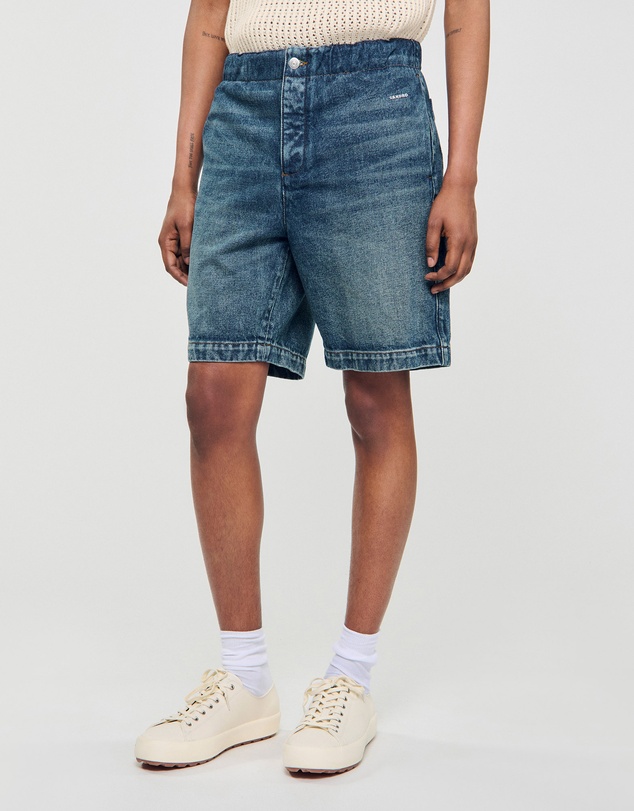Sandro - Denim Logo Shorts