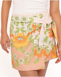 Petal & Pup - Calypso Wrap Mini Skirt - Spring Floral