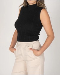 Lydan The Label - Cable Knit Turtleneck Top