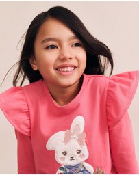 Huxbaby - Flower Field Bunny Frill Top - Babies-Kids