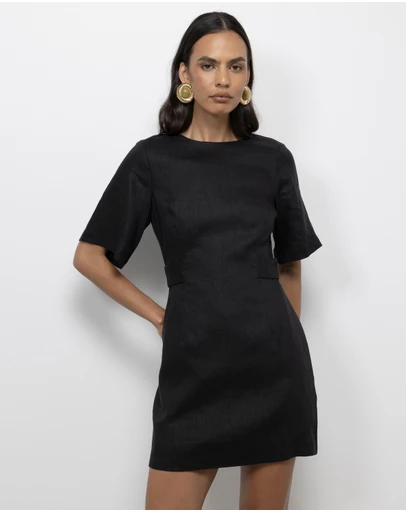 AERE - Clova Linen Mini Dress