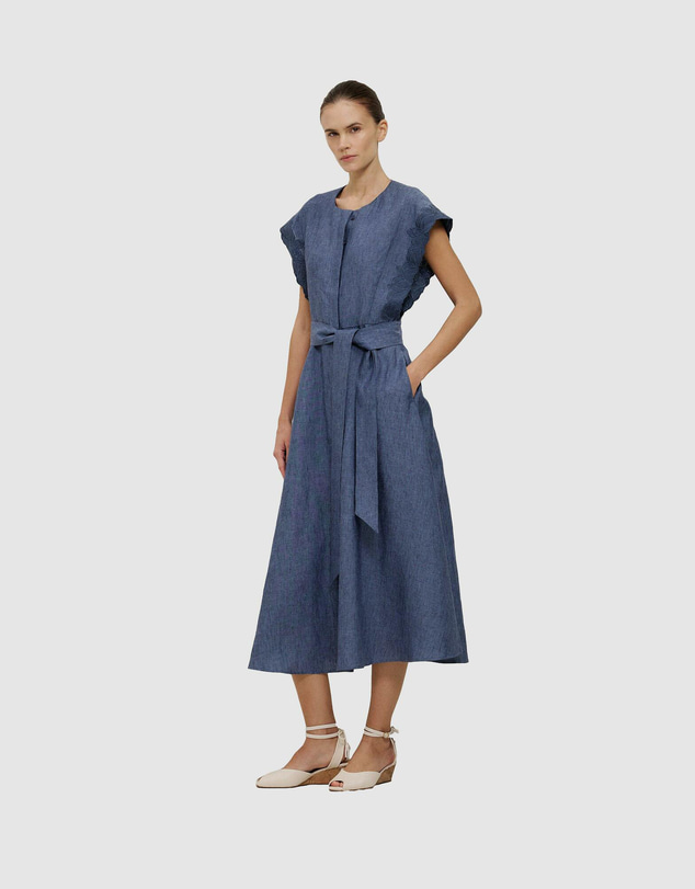 Trenery - Linen Embroidered Detail Dress