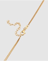 Elli Jewelry - Necklace Layer Platelet Pendant Hammered in 925 Sterling Silver Gold Plated