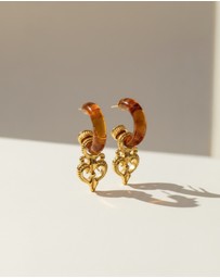 Mossée - Orange Marbled Acrylic Earrings