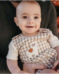 Purebaby - Gingham Romper -Kids-Babies