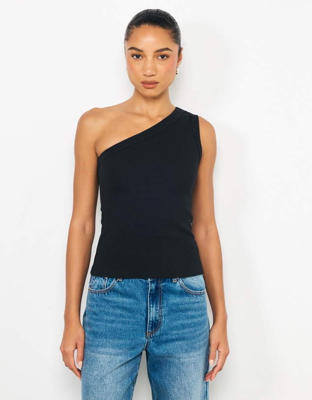 AERE - Elsa One Shoulder Ribbed Tank