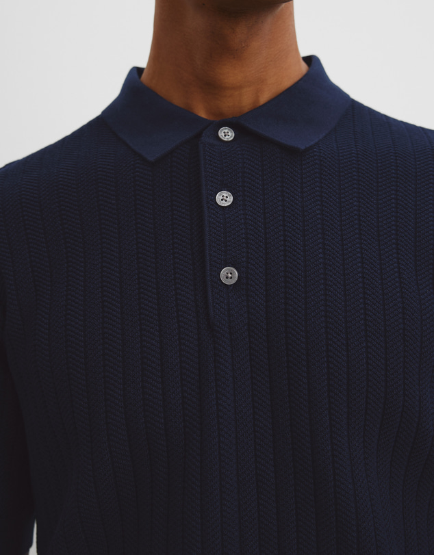 Country Road - Australian Cotton Herringbone Knit Polo
