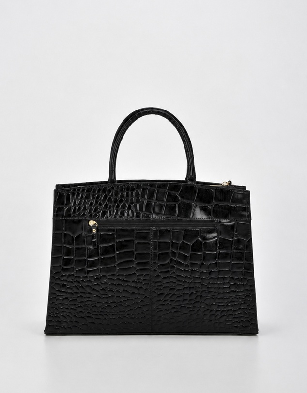 Cobb & Co - Toorak Leather Croc Business Bag Tote