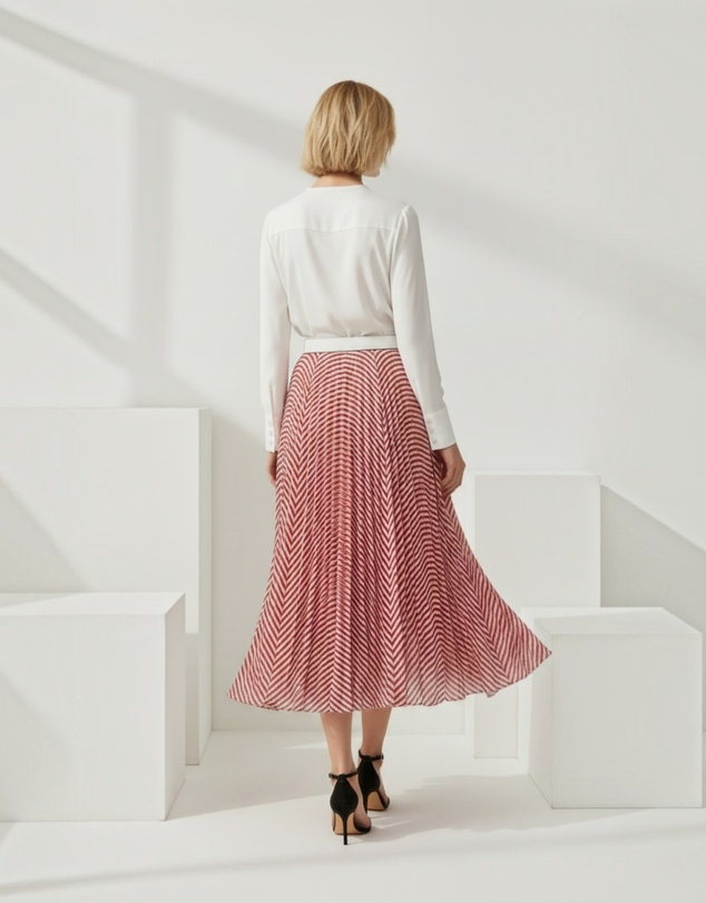 Mossée - Lucy Summer Stripe Pleated Skirt
