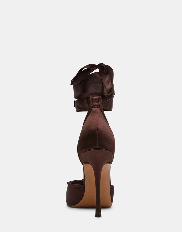 Steve Madden - Larina Dark Brown Satin Heels