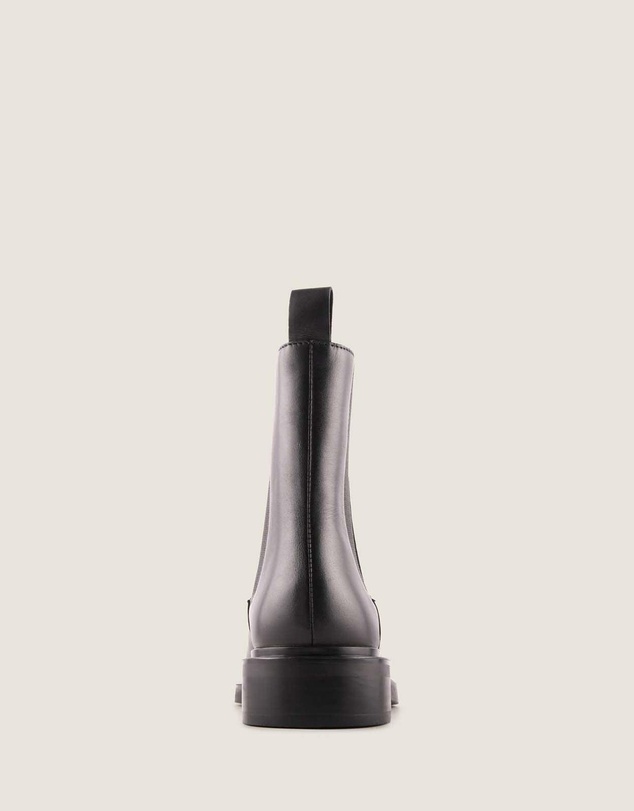 Shelly Shen - Harper Flat Ankle Boots Black Leather