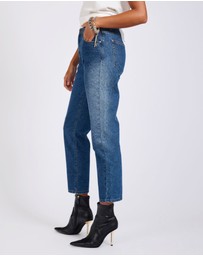 ONE TEASPOON - Slims High Waist Cropped Slim Fit Denim Jeans - Blue Paisley