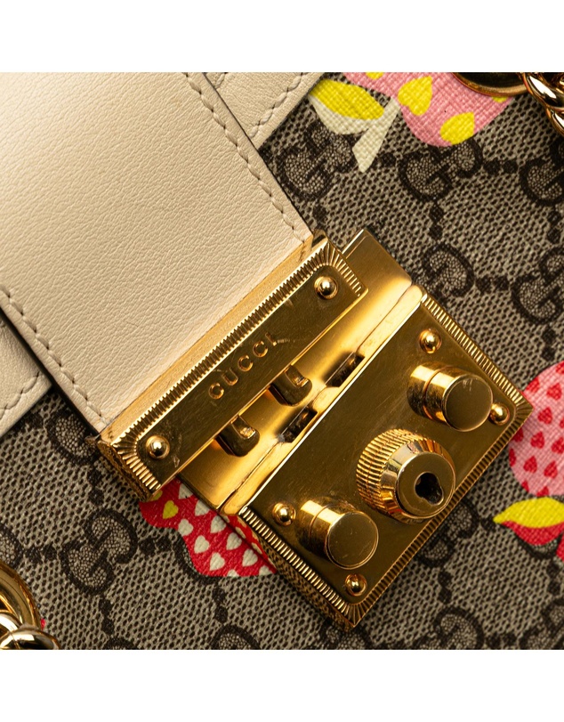 Pre-Loved by Azura Reborn - Pre-Loved Small GG Supreme Apple Heart Padlock Tote