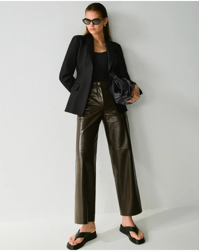 IDA+S - Greer Lambskin Wide-Leg Trousers