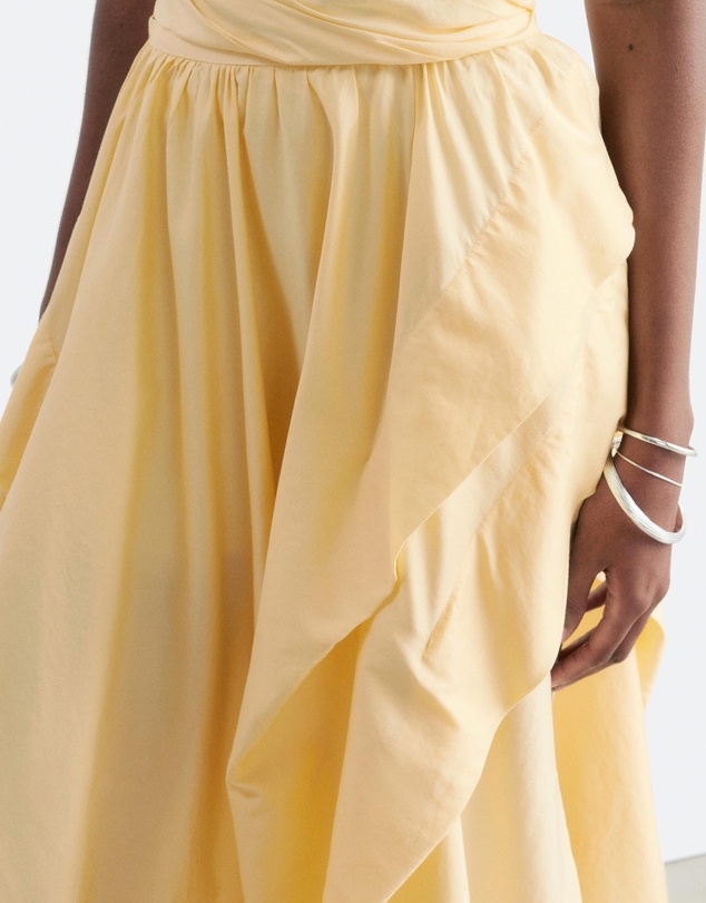 & Other Stories - Gathered Cotton Midi Skirt