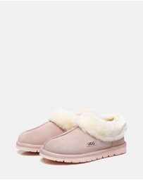 EVERAU - Australian Shepherd Ugg Homey Slipper Cow Leather Upper House Shoes
