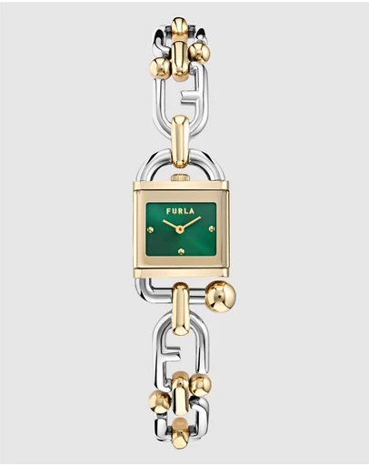 Furla - Mianuvola Square Silver & Gold Duotone Bracelet Watch
