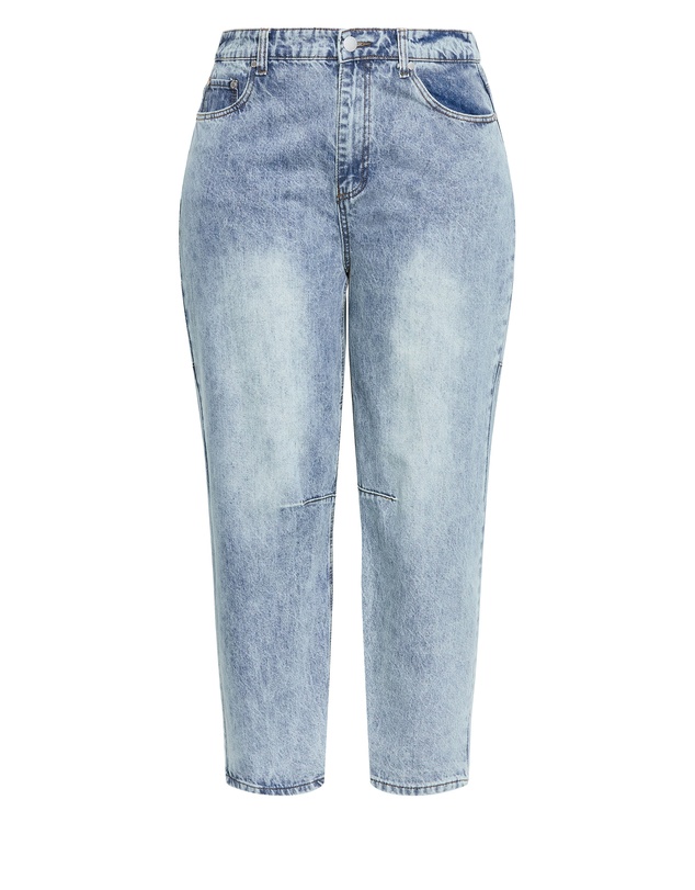 City Chic - Plus size Harley Fit Bridget Barrel Ankle Grazer Jean - vintage mid wash
