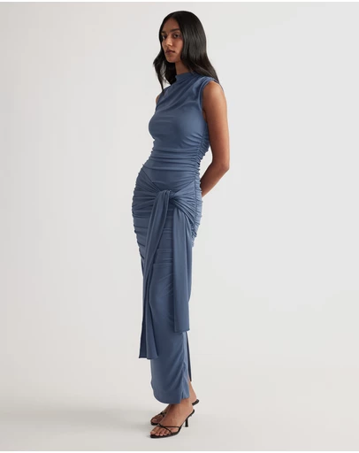 Decjuba - Robin Ruched Tie Maxi Dress
