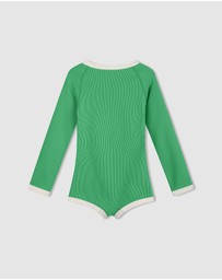 Zulu & Zephyr Mini - Mini Stripe Rib Rashie Onesie - Kids