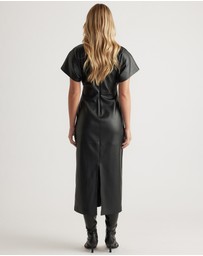 Decjuba - Paige Faux Leather Midi Dress