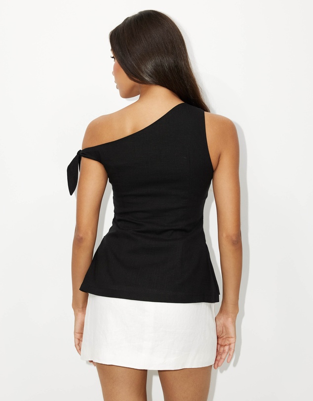 Dazie - Wednesday One Shoulder Linen Blend Top