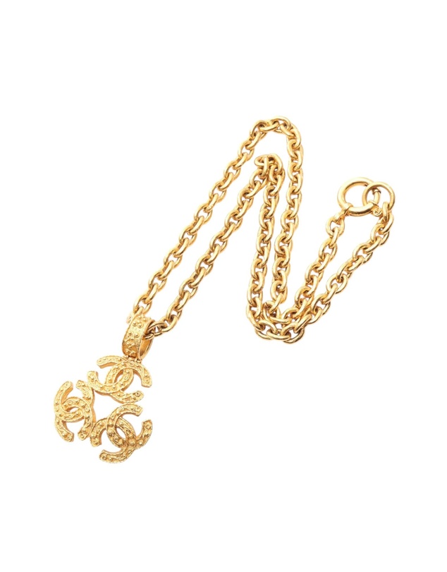 Pre-Loved by Azura Reborn - Pre-Loved Gold Plated Triple CC Pendant Necklace
