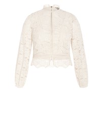 City Chic - Plus size Lucielle Long Sleeve Top - porcelain