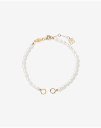 Michael Hill - 3-3.5mm Cultured Freshwater Pearl Open Chain Bracelet in 10kt Yellow Gold