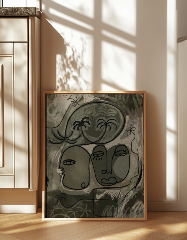 Olive et Oriel - Unwind Along The Palm Path by Shatha Al Dafai Art Print
