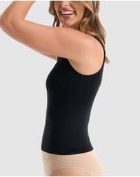 Ambra - 2 Pack Seamless Smoothies Reversible Shelf Bra Tank