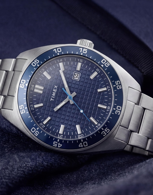 TIMEX - Weston 45mm Blue Dial Stainless Steel Bracelet Watch