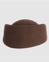Max Alexander - Felt Brown Pillbox Hat