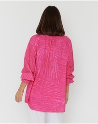 ALEXANDRA - Meeka Blouse Hot Pink Brush Stoke