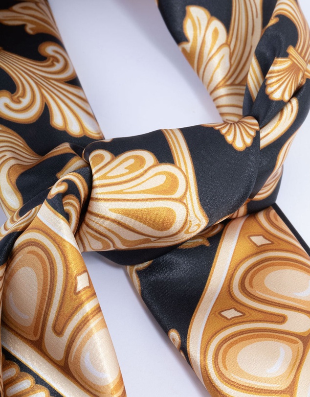 Lovisa - Black Fabric Vintage Double Print Scarf