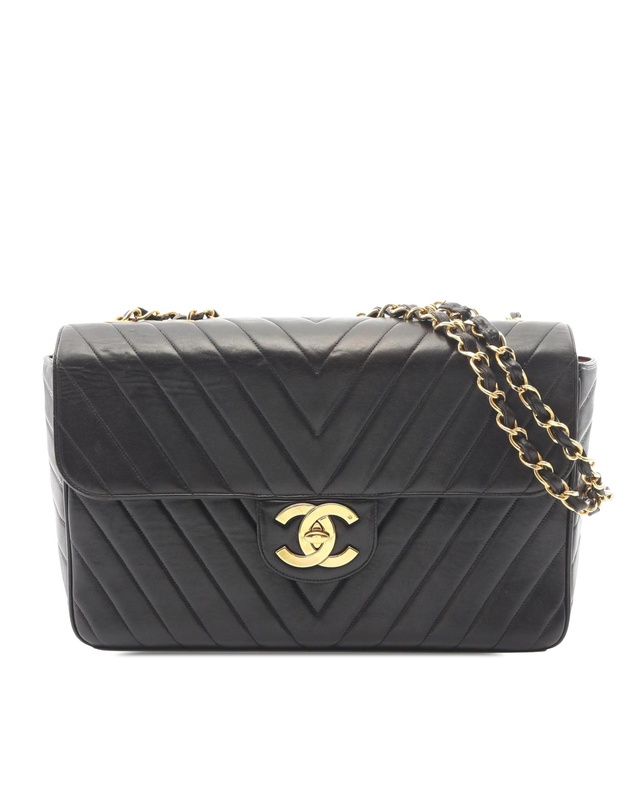 Pre-Loved by Azura Reborn - Pre-Loved Maxi XL Chevron Lambskin Single Flap