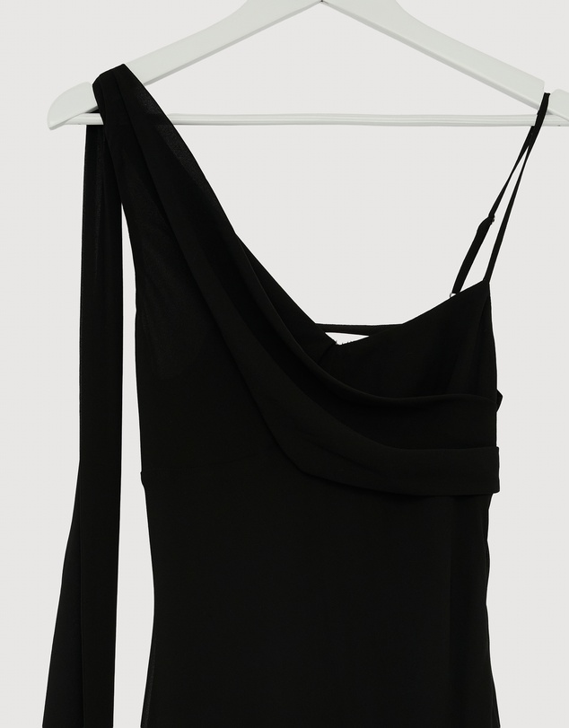 Revibe - Repaired CHANCERY Elly Asymmetric Draped Cowl Maxi Dress - AU 8