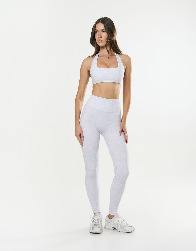 STAX. - Square Neck Halter Crop Airlyte - Grey Marle