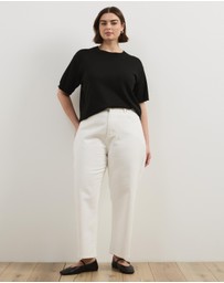 Atmos&Here Curvy - Lana Short Sleeve Oversized Knit Top