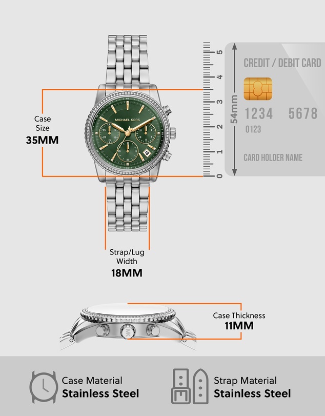 Michael Kors - Bryant Silver Tone Chronograph Watch