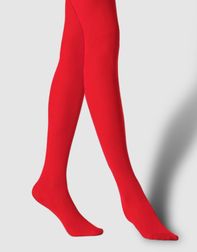 High Heel Jungle - Cherry Red Luxe Opaque Tights
