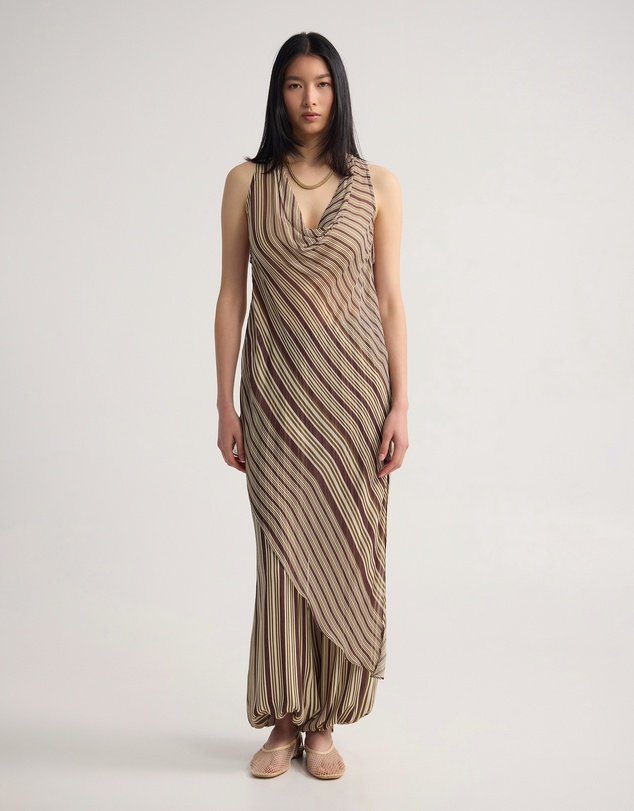 Oxford - Jasmine Stripe Asymetric Top