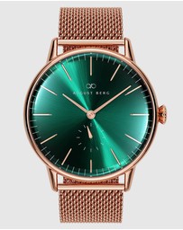 August Berg - Serenity 40mm Rose Gold Plated Mesh Watch