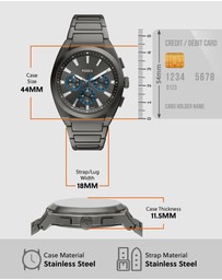 Fossil - Everett Gun-Metal Chronograph Watch