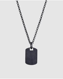 Kuzzoi - ICONIC EXCLUSIVE - Necklace Men Pendant Plate Basic Hammered in 925 sterling silver