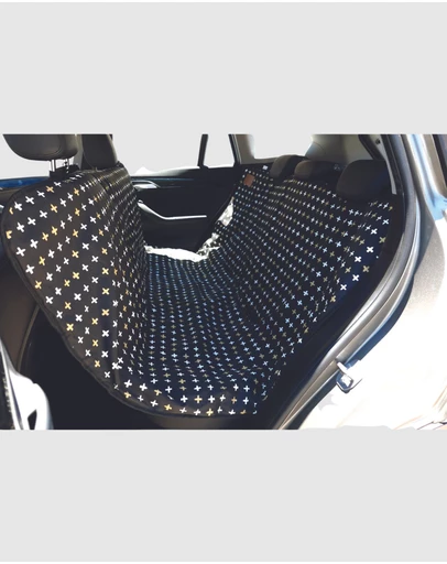 Mog & Bone - Car Seat Cover - Black Metallic Cross