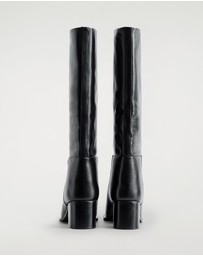 COS - Heeled Leather Knee Boots - Women's