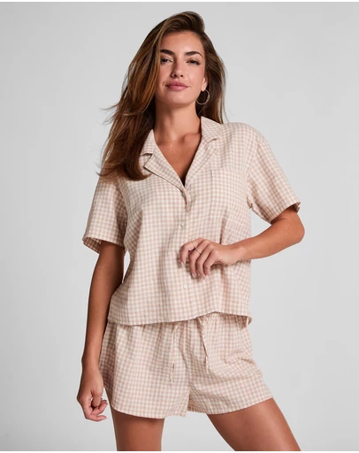 Hunkemoller - Short Sleeve Linen Sleep Shirt