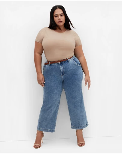 City Chic - Plus Size Bronte Top - Stone