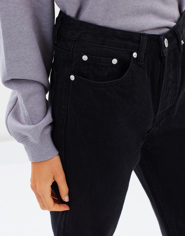 Assembly Label - High Waist Rigid Frayed Jeans